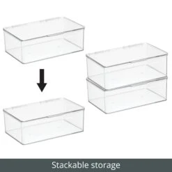 Hinged-LidKitchen Storage Box 7 X 10.5 X 3.5 11 Hinged-LidKitchen Storage Box 7 X 10.5 X 3.5 -Home storage 2000 300DPI RFQ 32790 Clear stackable