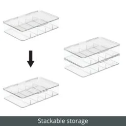 2-Piece Stackable Toy Bins 7 X 11 X 3 -Home storage 2000 300DPI RFQ 33172 Clear stackable