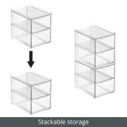 2-Drawer Stackable Closet Organizer 8.5 X 6 X 8 11 2-Drawer Stackable Closet Organizer 8.5 X 6 X 8 -Home storage 2000 300DPI RFQ 40004 Clear stackable