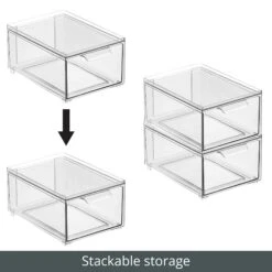 Stackable Closet Storage Drawer 8.5 X 6 X 4 -Home storage 2000 300DPI RFQ 40005 Clear stackable