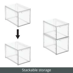 Stackable Closet Storage Drawer 12 X 8 X 8 -Home storage 2000 300DPI RFQ 40228 Clear stackable