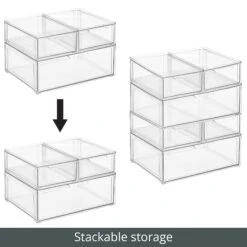 3-Piece Stackable Kitchen Storage Drawers -Home storage 2000 300DPI RFQ 42916 Clear stackable 5daef55c 0524 4341 94f6 b73e70ae5c9b