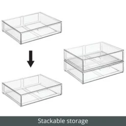 Stackable Bath Storage Drawer 12 X 16 X 4 -Home storage 2000 300DPI RFQ 43435 Clear stackable