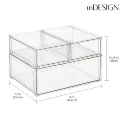 3-Piece Stackable Bath Storage Drawers 8 3-Piece Stackable Bath Storage Drawers -Home storage 2000 300DPI RFQ 2042916 20dims clear