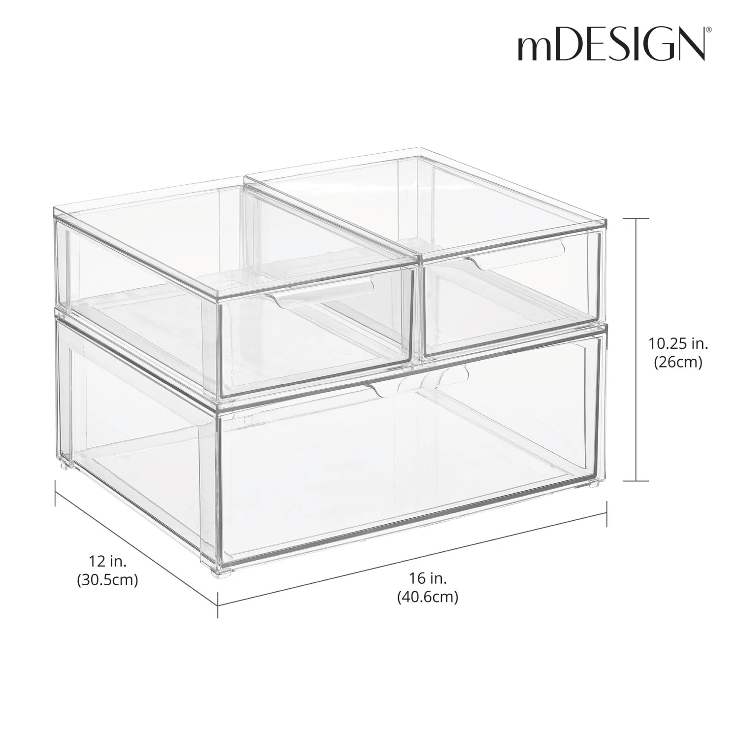 3-Piece Stackable Bath Storage Drawers 3 3-Piece Stackable Bath Storage Drawers - Image 3
