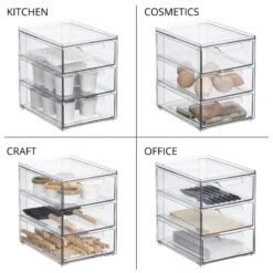 Stackable 3-Drawer Organizer -Home storage 2000 300DPI RFQ 2044082 20clear detail2