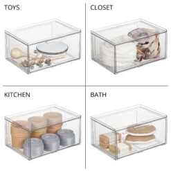 Stackable Bath Storage Drawer 9 X 12 X 6 -Home storage 2000 300DPI RFQ 2044115 20clear detail2 9cf563f7 e890 4587 a557 5ea7ea968410