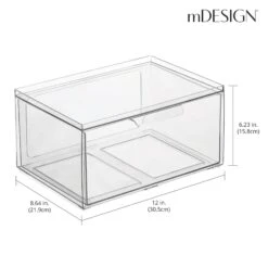 Stackable Bath Storage Drawer 9 X 12 X 6 -Home storage 2000 300DPI RFQ 2044115 20clear dims ddfa03e9 3ea9 4004 915f 626852177fe0
