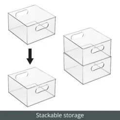 Clear Stackable Office Bins 10 X 10 X 6 -Home storage 2000 300DPI RFQ 2045005 20clear detail2 e504d563 8998 4a4a b7e9 2f61df4533e7