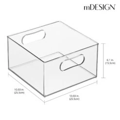 Clear Stackable Bath Bin 10 X 10 X 6 -Home storage 2000 300DPI RFQ 2045005 20clear dims cd788dbe e6c8 48df ae0c a44c31243f97