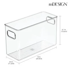 Office Storage Bin With Handles 10 X 4 X 6 -Home storage 2000 300DPI RFQ 207171 20clear dims