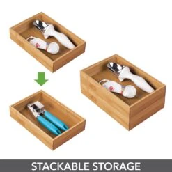 Bamboo Kitchen Drawer Organizer 9 X 6 X 2 -Home storage 2000 Square JPG 01621MDK.PT02