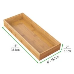 Bamboo Kitchen Drawer Organizer 15 X 6 X 2 -Home storage 2000 Square JPG 01623MDK.PT03
