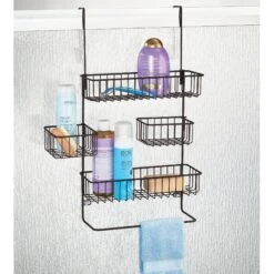 Over-the-Door Shower Caddy With Baskets And Towel Bar 16 Over-the-Door Shower Caddy With Baskets And Towel Bar -Home storage 2000 Square JPG 01639MDBST.PT05