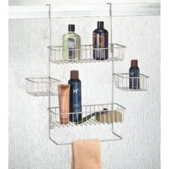 Over-the-Door Shower Caddy With Baskets And Towel Bar 19 Over-the-Door Shower Caddy With Baskets And Towel Bar -Home storage 2000 Square JPG 01640MDBST.PT04