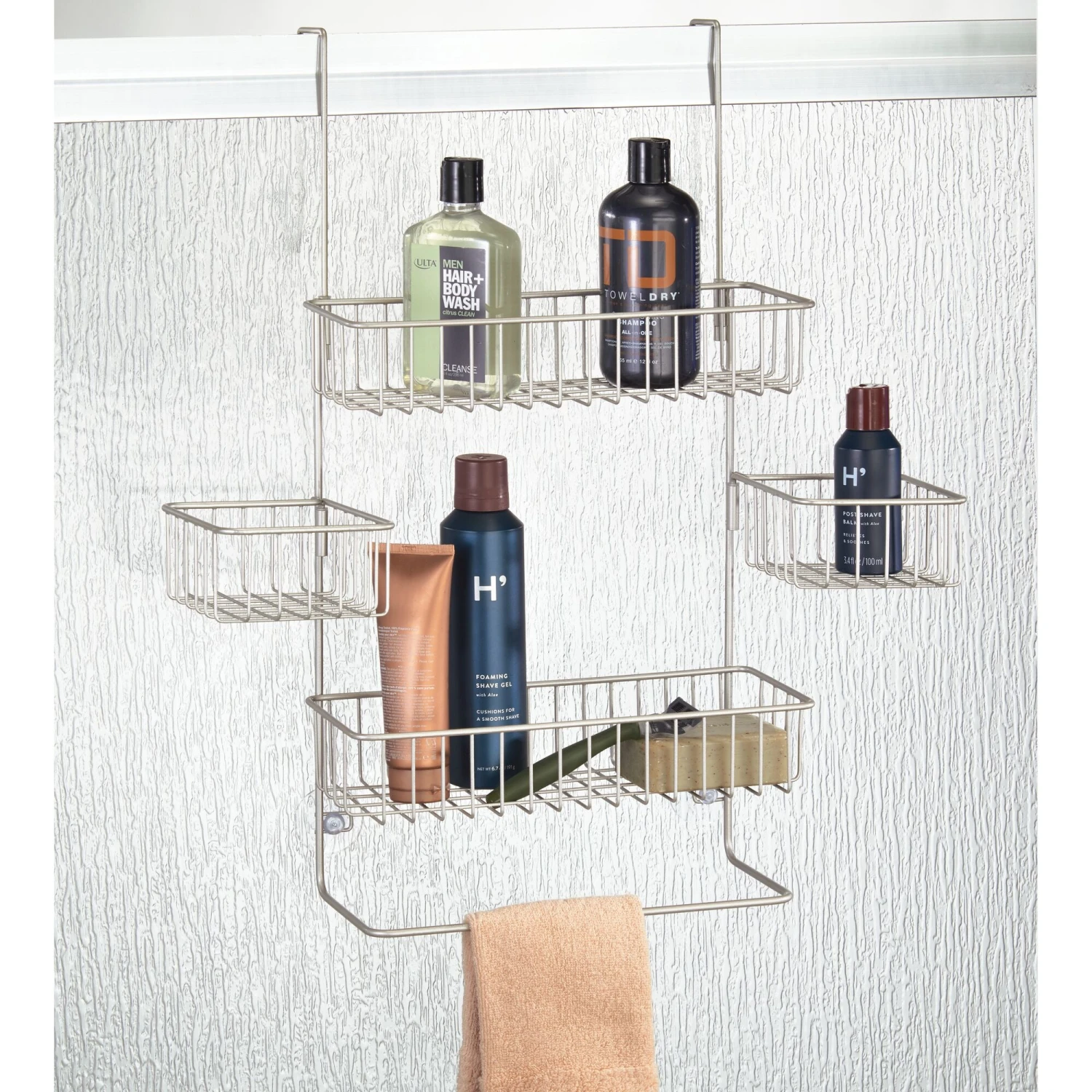 Over-the-Door Shower Caddy With Baskets And Towel Bar 9 Over-the-Door Shower Caddy With Baskets And Towel Bar - Image 9