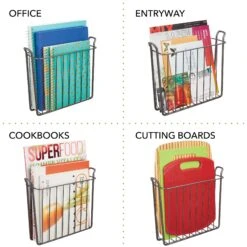 Wall Mount Wire Magazine Rack -Home storage 2000 Square JPG 01821MDBST.PT02