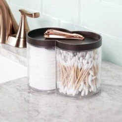 Stackable Divided Vanity Canister -Home storage 2000 Square JPG 02161MDBST 20 20Environment