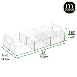 6-Section Bin With Handles 12 X 6 X 3 9 6-Section Bin With Handles 12 X 6 X 3 -Home storage 2000 Square JPG 02227MDK.DIMS