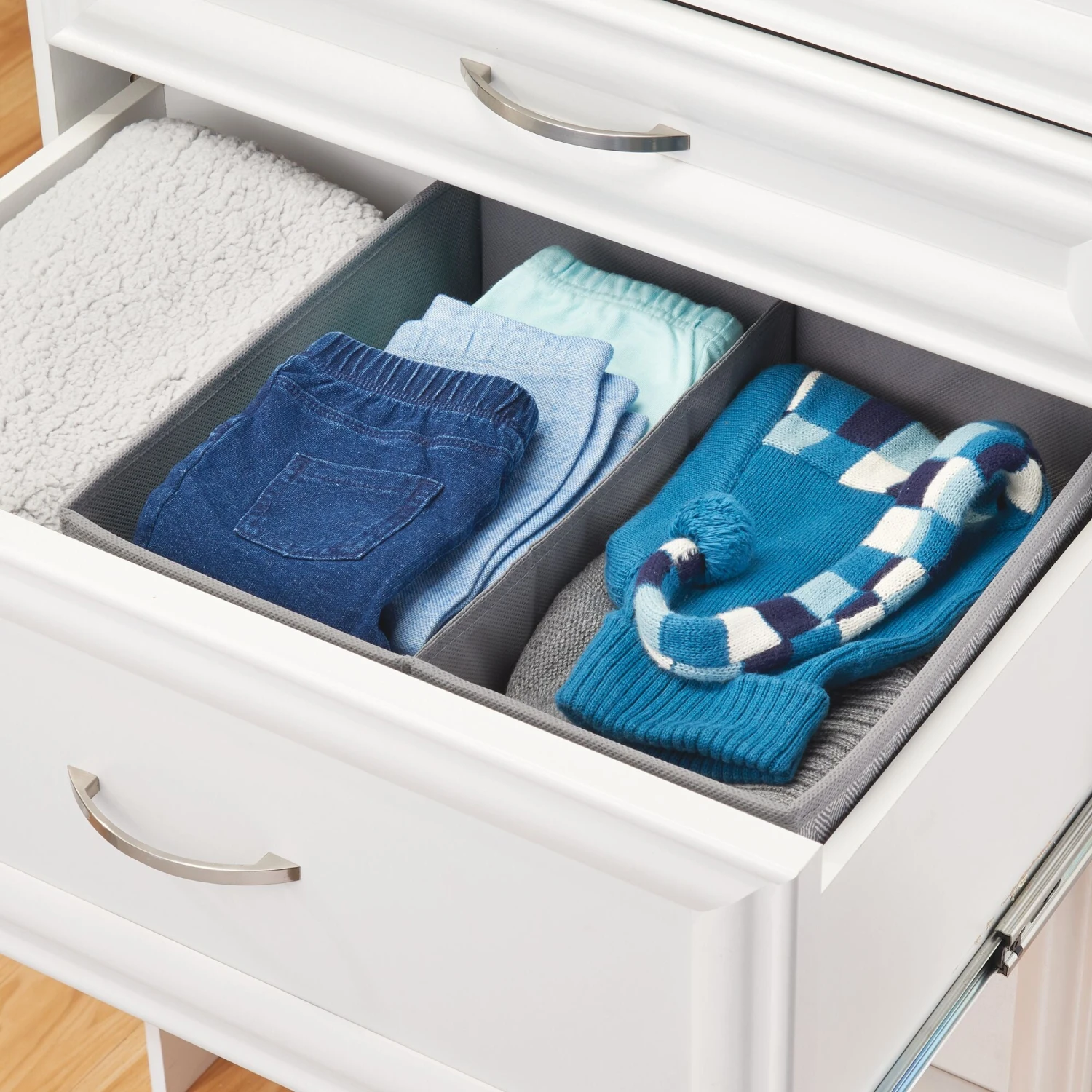 Set Of 3 Divided Fabric Drawer Organizers 2 Set Of 3 Divided Fabric Drawer Organizers - Image 2