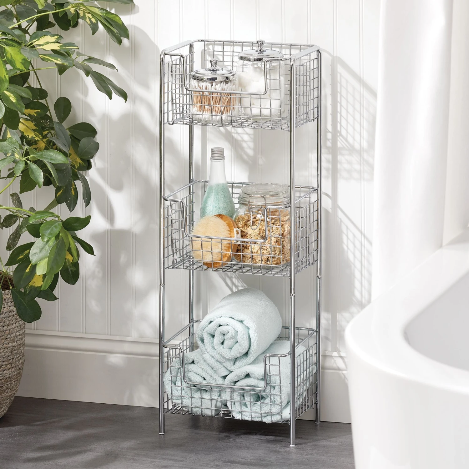 3-Tier Bathroom Basket Stand 7 3-Tier Bathroom Basket Stand - Image 7