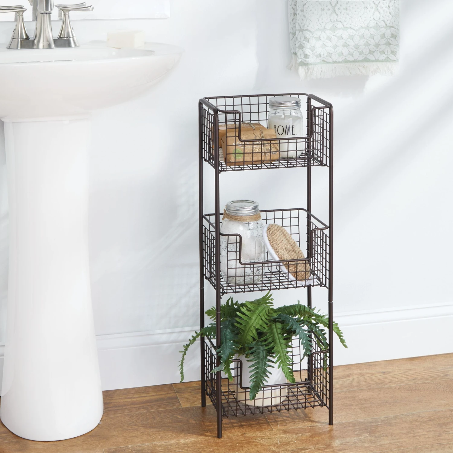 3-Tier Bathroom Basket Stand 11 3-Tier Bathroom Basket Stand - Image 11