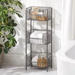 3-Tier Bathroom Basket Stand 26 3-Tier Bathroom Basket Stand -Home storage 2000 Square JPG 02705MDBST glam