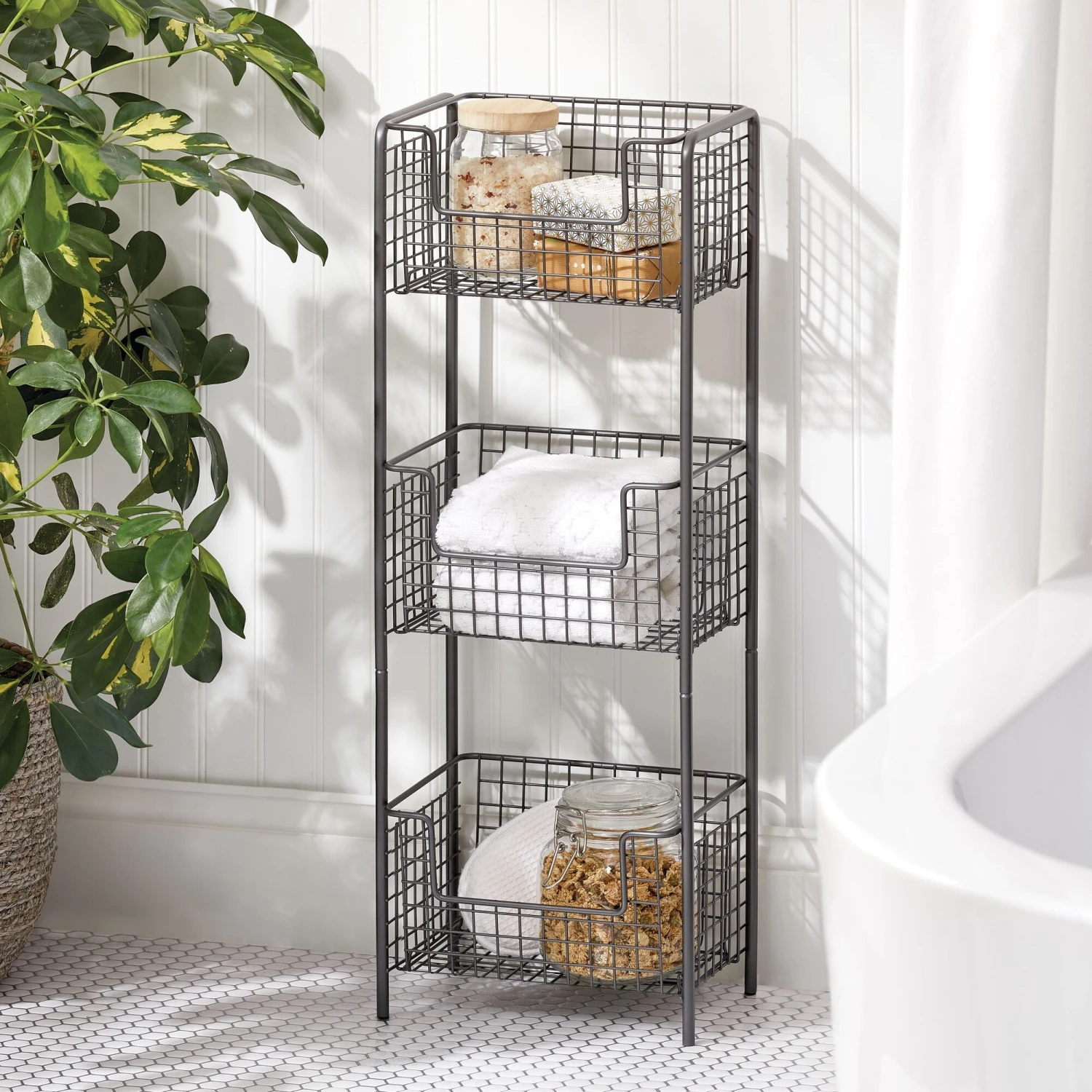 3-Tier Bathroom Basket Stand 12 3-Tier Bathroom Basket Stand - Image 12