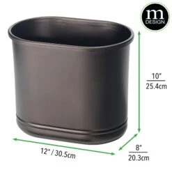 9.5-Liter Oval Bathroom Trash Can 18 9.5-Liter Oval Bathroom Trash Can -Home storage 2000 Square JPG 0304MDBA Dimensions