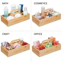 6-Section Bamboo Kitchen Caddy -Home storage 2000 Square JPG 03095MDK.PT04