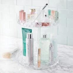 10" Acrylic 2-Tier Rotating Makeup Organizer 7 10" Acrylic 2-Tier Rotating Makeup Organizer -Home storage 2000 Square JPG 03381MDBST.PT01