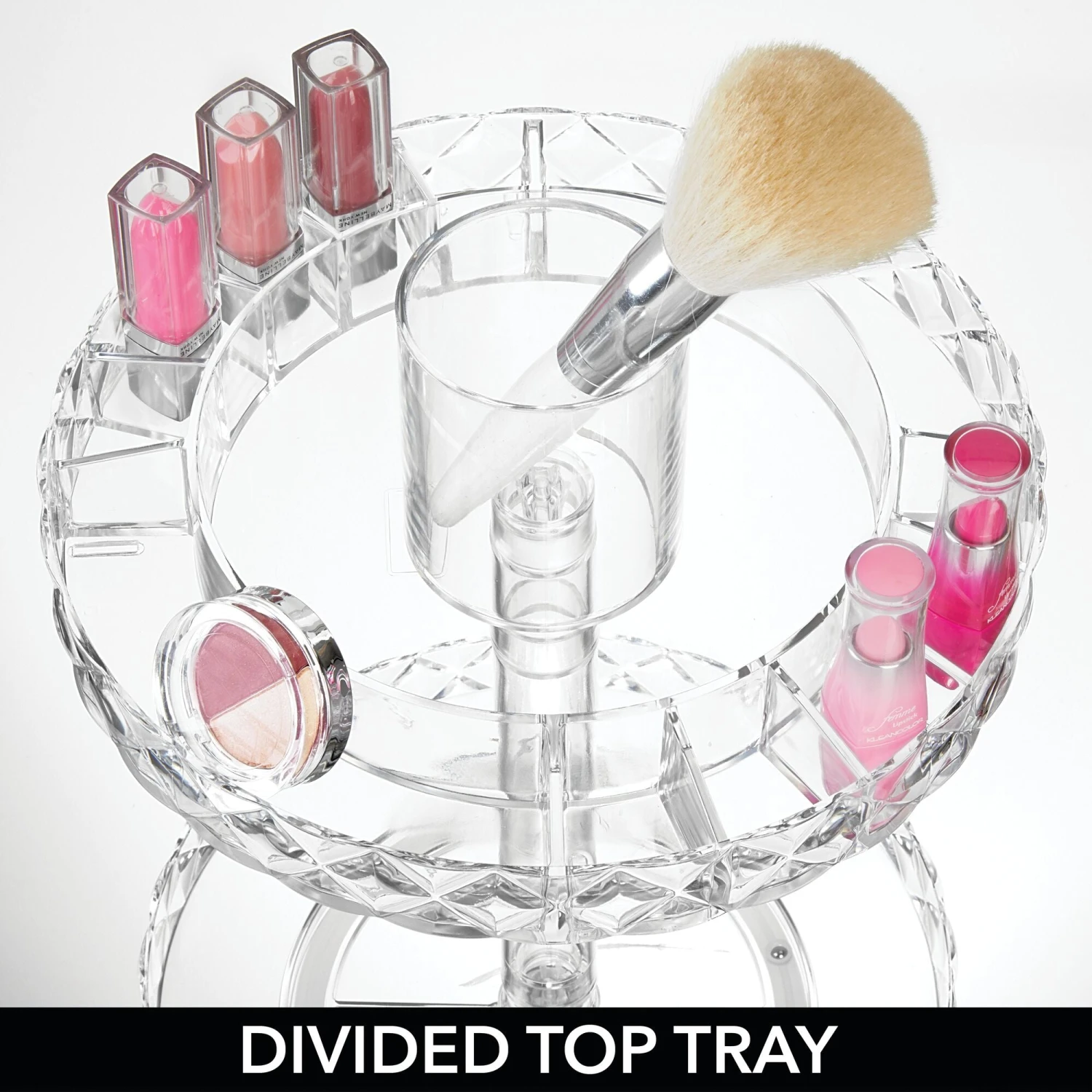 10" Acrylic 2-Tier Rotating Makeup Organizer 5 10" Acrylic 2-Tier Rotating Makeup Organizer - Image 5