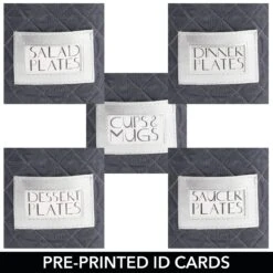 5-Piece Quilted Dinnerware Storage Set With Label Holder -Home storage 2000 Square JPG 03388MDK.PT02