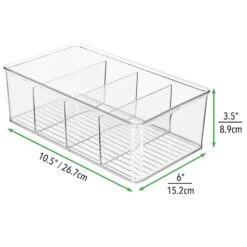 4-Section Divided Kitchen Bin 10.5 X 6 X 3.5 -Home storage 2000 Square JPG 03541MDK.PT03