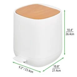 5-Liter Step Trash Can With Bamboo Lid -Home storage 2000 Square JPG 05173MDBST.PT04