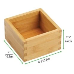 Bamboo Kitchen Drawer Organizer 4 X 4 X 2.5 -Home storage 2000 Square JPG 06087MDK.PT03