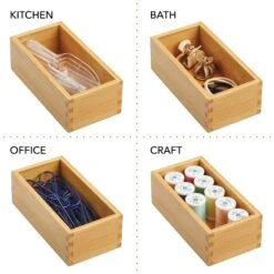 Bamboo Kitchen Drawer Organizer 7 X 3.5 X 2.5 -Home storage 2000 Square JPG 06089MDK.PT02
