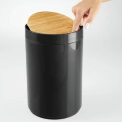 5-Liter Bamboo Swing Lid Trash Can -Home storage 2000 Square JPG 06131MDBA.PT02