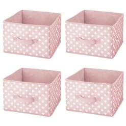 Polka Dot Bin With Front Handle Set 11 X 11 X 8