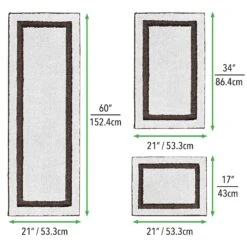 Non-Slip Border Bath Rug Set -Home storage 2000 Square JPG 06263MDBST.PT02