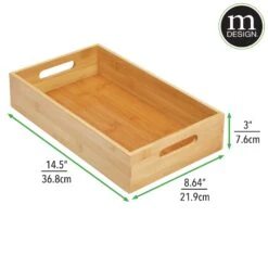 Bamboo Bin 14.5 X 9 X 3 -Home storage 2000 Square JPG 06367MDK.DIMS