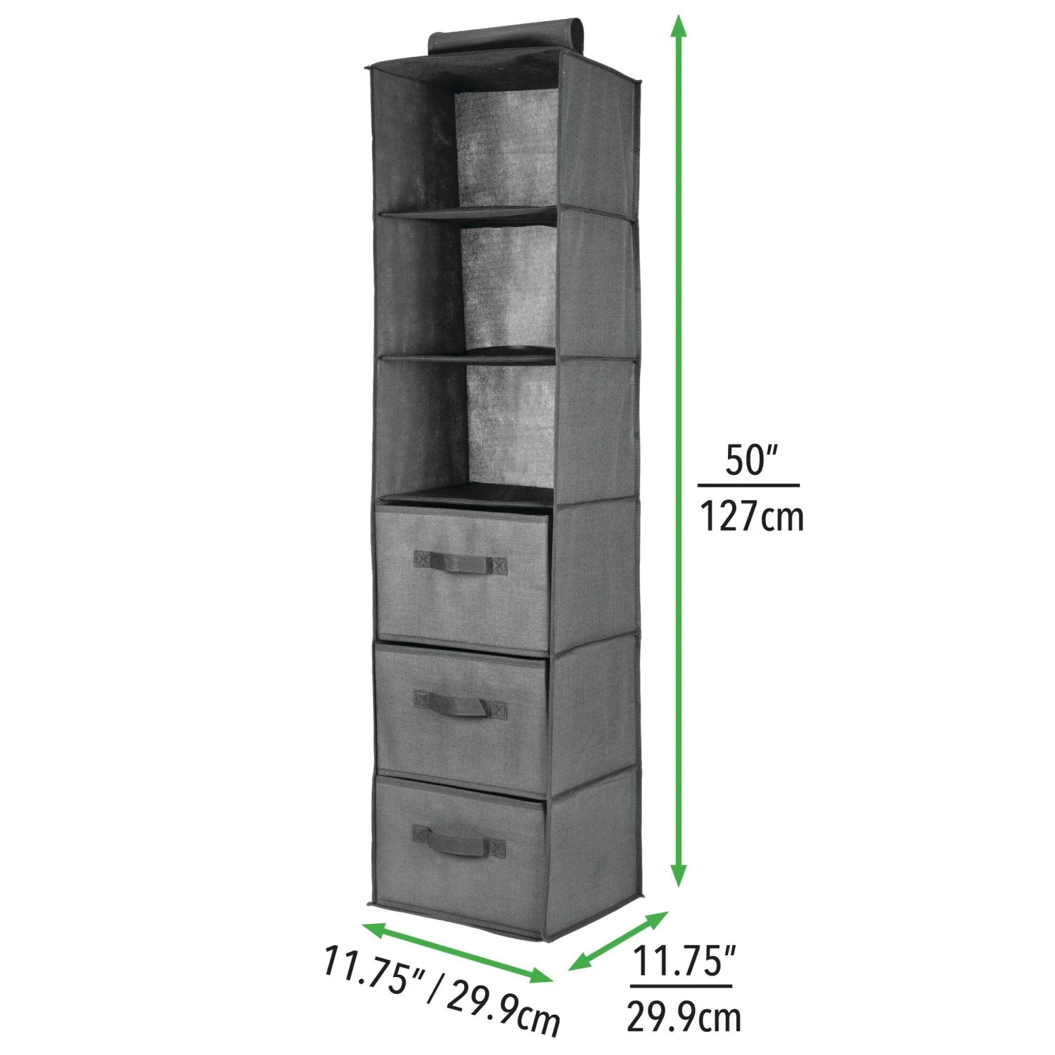 3-Shelf Hanging Closet Organizer With Drawers 4 3-Shelf Hanging Closet Organizer With Drawers - Image 4