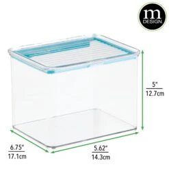 Airtight Stackable Storage Bin 7 X 6 X 5 -Home storage 2000 Square JPG 06730MDK.DIMS