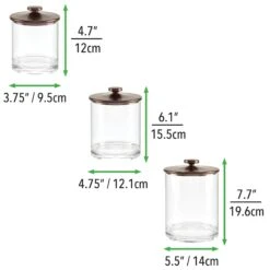 Round Vanity Canister Set -Home storage 2000 Square JPG 07227MDBA dims