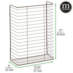 Wire Wall Basket 5 X 12 X 17 9 Wire Wall Basket 5 X 12 X 17 -Home storage 2000 Square JPG 07425MDHS.DIMS