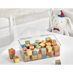 Hinged-Lid Storage Box7 X 10.5 X 3.5 -Home storage 2000 Square JPG 08175MDHS 1 20WIDE