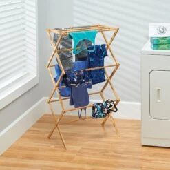 Bamboo Collapsible Clothes Drying Rack -Home storage 2000 Square JPG 08558MDL.PT05