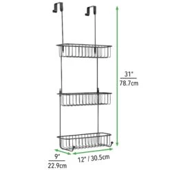 3-Tier Over-the-Door Shower Caddy With 2 Hooks -Home storage 2000 Square JPG 09155MDBST.PT05