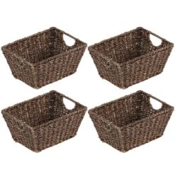 Woven Seagrass Basket 12 X 9 X 6 10 Woven Seagrass Basket 12 X 9 X 6 -Home storage 2000 Square JPG 09228MDHS Outline