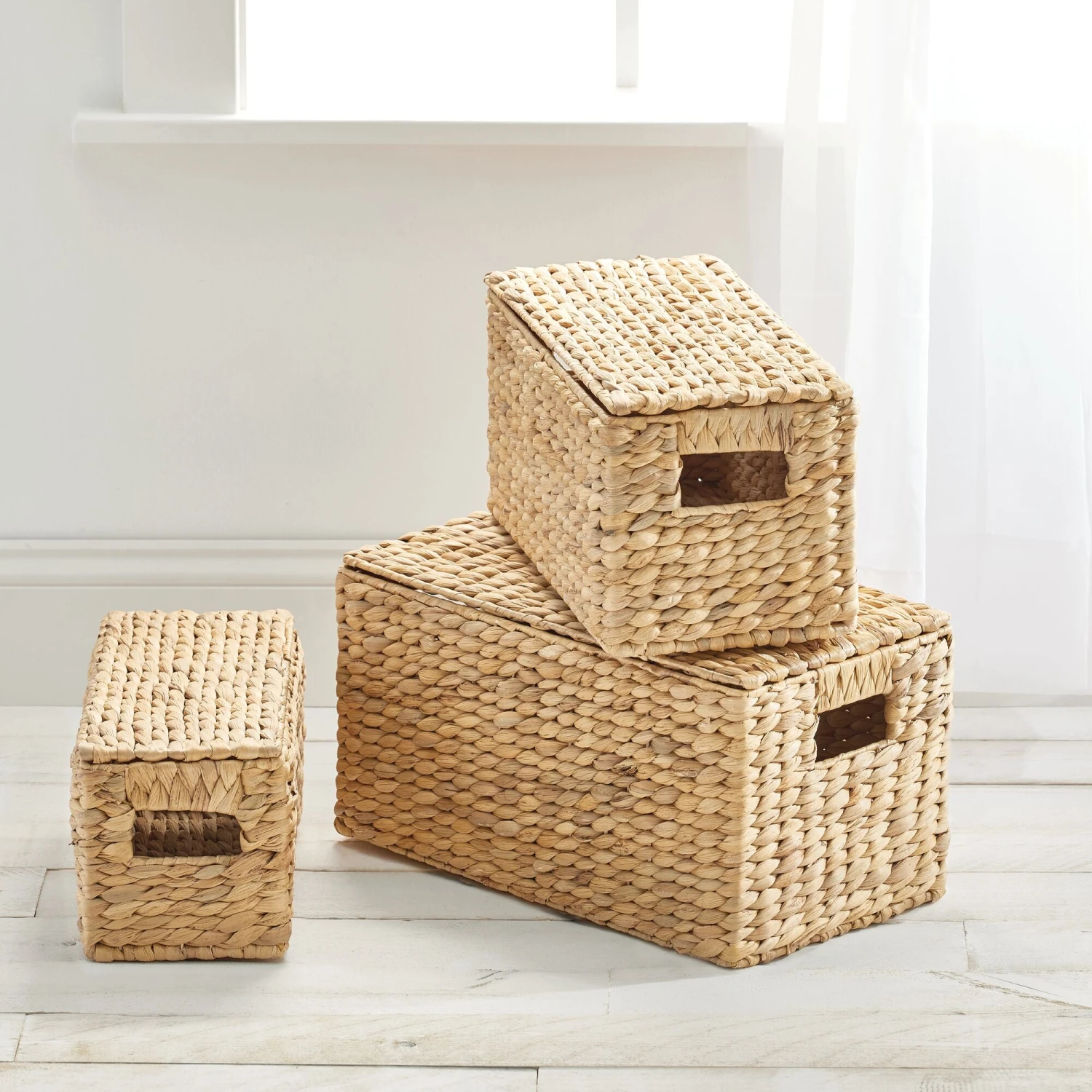 Hyacinth Nesting Basket Set With Removable Lids 6 Hyacinth Nesting Basket Set With Removable Lids - Image 6